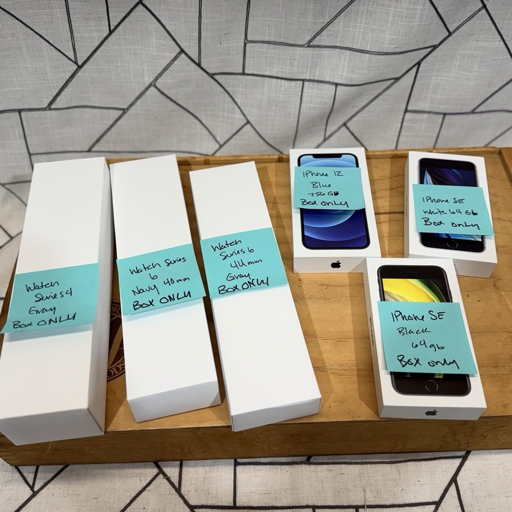 Lot of Apple EMPTY BOXES, 3 Phone, 3 watches NO PHONE OR WATCH BOX ONLY